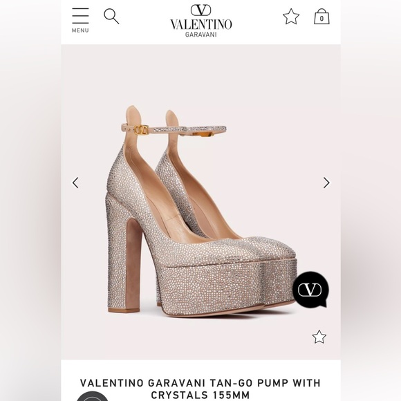 Valentino Garavani tan-go pump with crystals 155mm - Picture 7 of 14